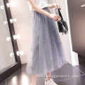 Long Elegant Women Gauze High Waist Skirt